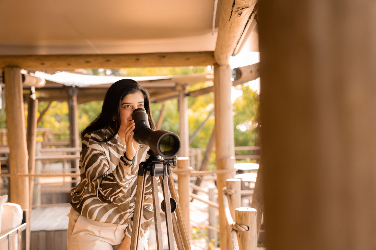 spotting wildlife through the scope on- the beauty of Africa's immersive wilderness camps